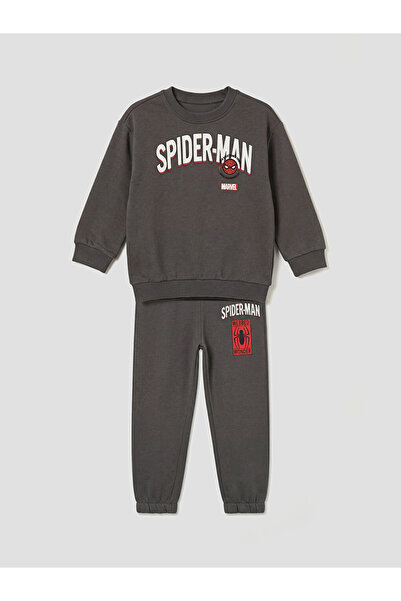 LC Waikiki Spider-Man Printed Boys' Sweatshirt and Sweatpants Set