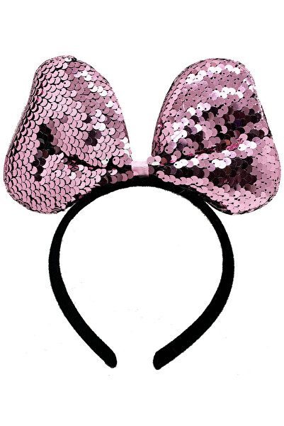 OSKA GLOBAL Color changing sequin sequined bow party tiara pink silver color ...