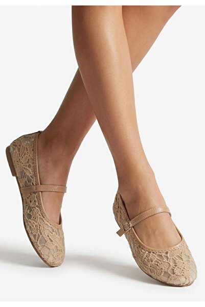 ALFA AKSESUAR 03 Juta Nude Tulle Ballerina Shoes