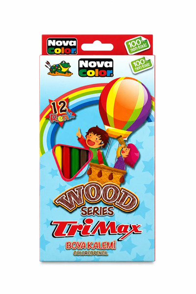 Nova Color 12 Colors Wood Series Trimax Crayon Set |   Kuruboya with Opener G...