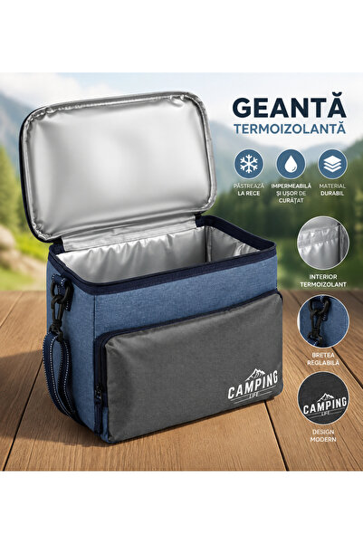OEM Geanta Izoterma Blue, Pliabila, 30x18x24cm - 12L