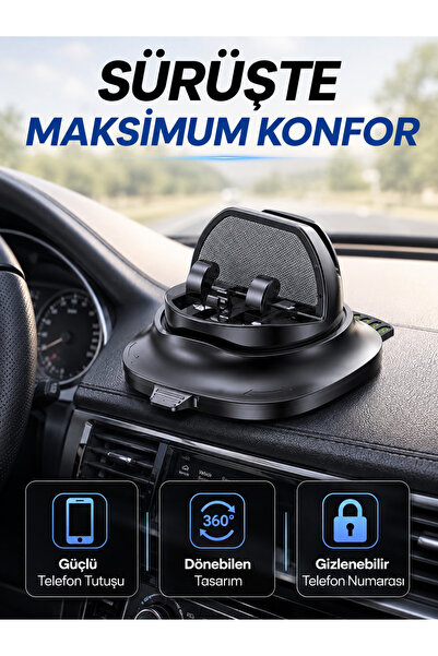 teknotrust Premium In-Car Phone Holder Foldable Phone Stand with Concealable ...