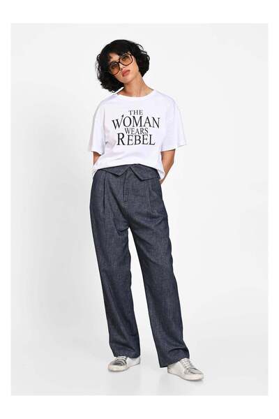 SimpleFind Pantaloni drepti tip jeans Albastru denim