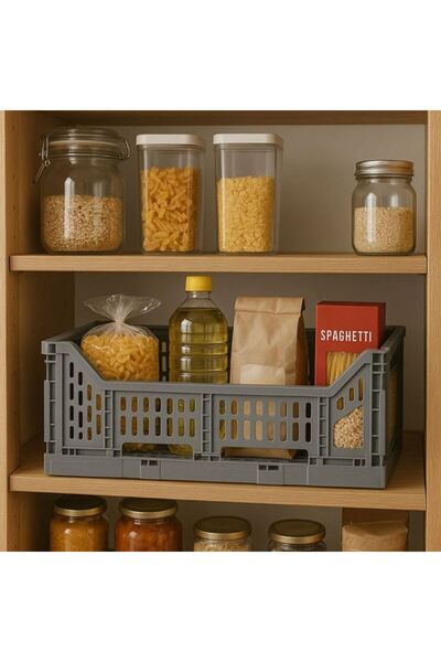 BAMI NETWORK Lada pliabila din plastic gri 40x30x14.5cm pentru organizare