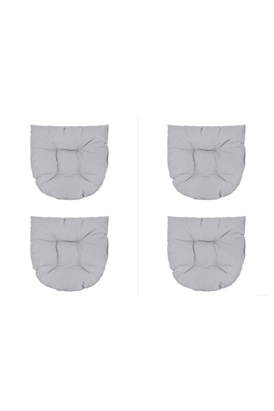 BAMI NETWORK Set 4 perne pentru scaun potcoava rezistente bumbac 40x40 cm, Gri