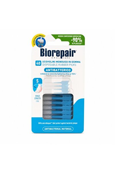 Biorepair Scobitori interdentare din cauciuc de unică folosință, 40 bucăți, S