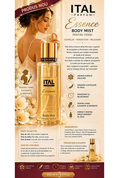 İtal Essence Body Mist 250 ml – Parfum de Corp pentru Femei cu Aromă de Fruct...