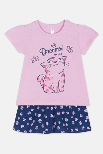 JOYCE Πυτζάμα κορίτσι "Dreams cat" λιλά