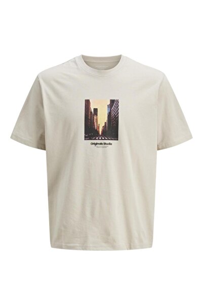 Jack & Jones Μπλούζα κοντομάνικη ανδρική "New York" μπεζ