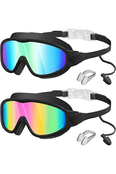 STARSTAR Two Pairs Children Swimming Goggles Anti-Fog UV Protection Wide Clea...