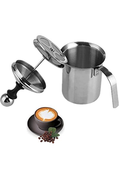 STARSTAR Manual stainless steel milk frother with double-layer milk frother, ...