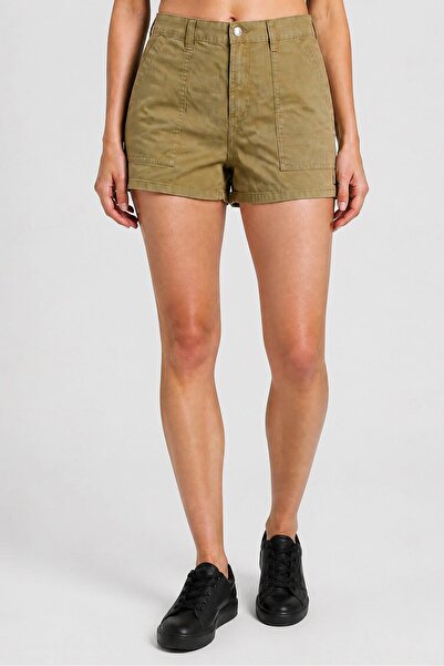 Don't Call Me Jennyfer Women Solid Denim Shorts, Olive