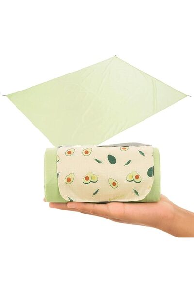 STARSTAR Waterproof camping mat, portable picnic mat with footrest, green col...