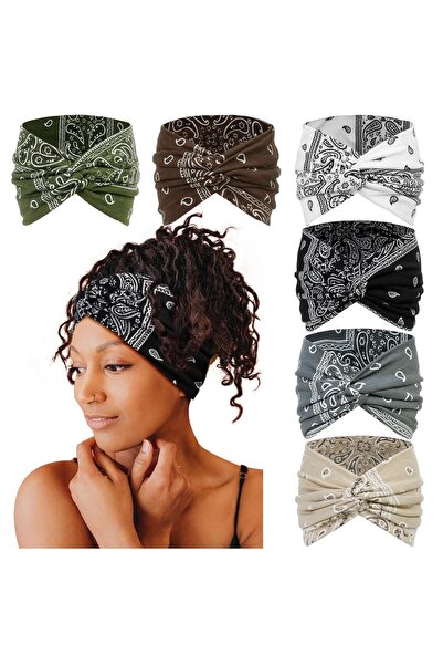 STARSTAR Women's wide headbands, 7-inch bohemian style headscarf headbands, l...