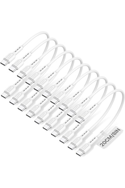SooPii 10-Pack Short USB C to USB C Cables,8 Inch/20CM 60W Type C Fast Chargi...