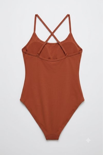 JOLT Women's Strappy Swimsuit with Crossed Back Detail, Stretchy Fabric, One-Piece Swimsuit Code:772