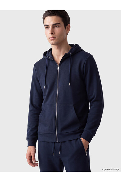 LC Waikiki Rmz Gi̇yi̇m Farkiyla Hooded Men's Zipper Sweatshirt
