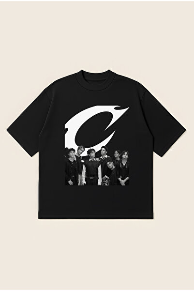 Moon Dancer Crush Boyband C Logo Printed Oversize Boxy Cut Breathable 100% Co...