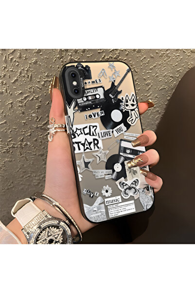 ARTISHELL iPhone X/XS Uyumlu Rock Müzik Temalı Lens Koruma Telefon Kılıfı