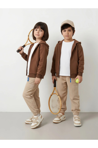 Styli Kids Unisex Cotton Zip Through Hoodie with Pocket