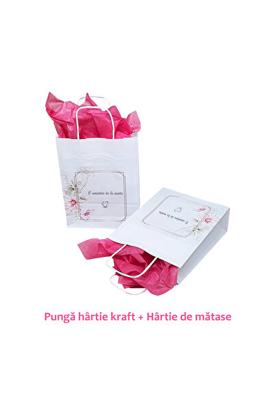 Papette Set 100 bucăți Pungi de Hârtie cu Modele de Nuntă - Model 15, Imprima...
