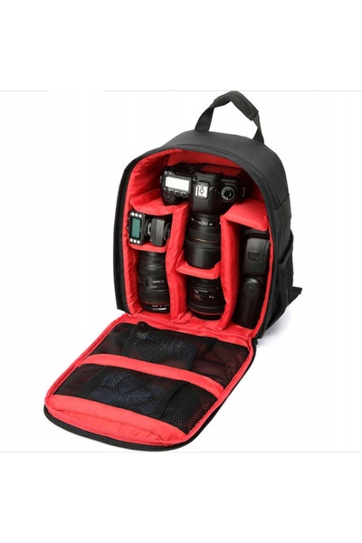ALOGY Rucsac foto negru impermeabil din piele