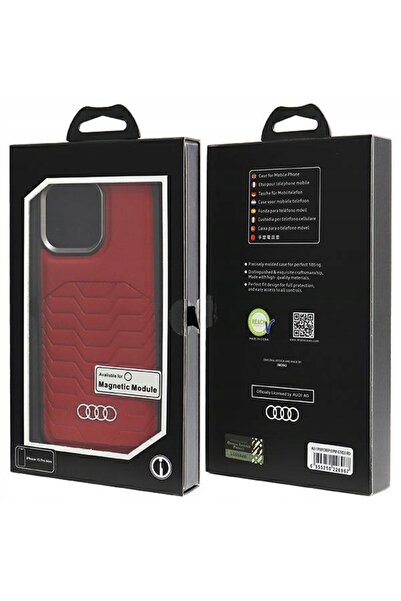 NO BRAND Audi Piele sintetică MagSafe iPhone 15 Pro Max 6.7 " roșu har