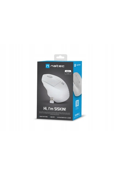Natec MOUSE WIRELESS SISKIN 2 1600DPI BLUETOOTH 5.0 + 2.4GHZ ALB