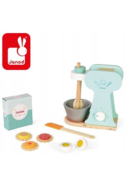 Janod Set de panificație din lemn cu mixer și 6 accesorii