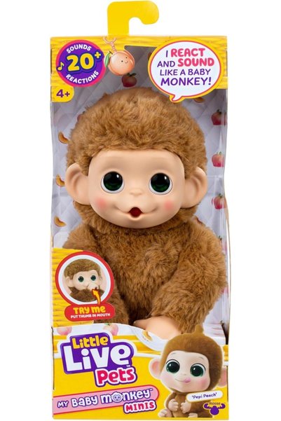 Moose Toys Little Live Pets My Baby Monkey Minis - Pepi Peach