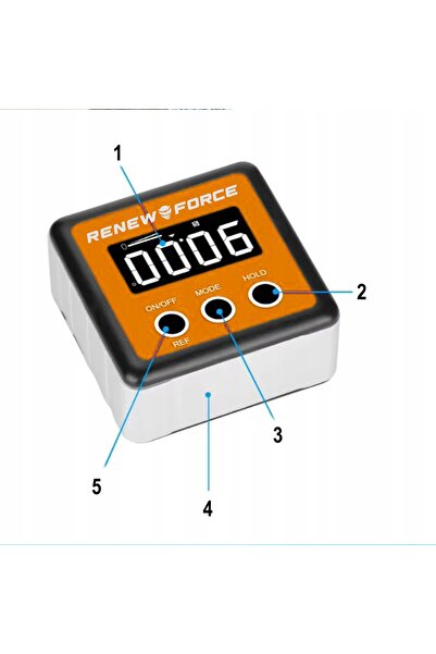 Renew Force Goniometru digital LCD cu magnet și nivelă electronică