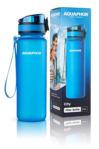 Aquaphor Sticlă filtrantă pentru apă din TRITAN cu filtru Blu City 500ml