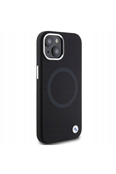 BMW Husă neagră pentru iPhone 15 Plus, capac spate, cu design lichid și MagSafe.
