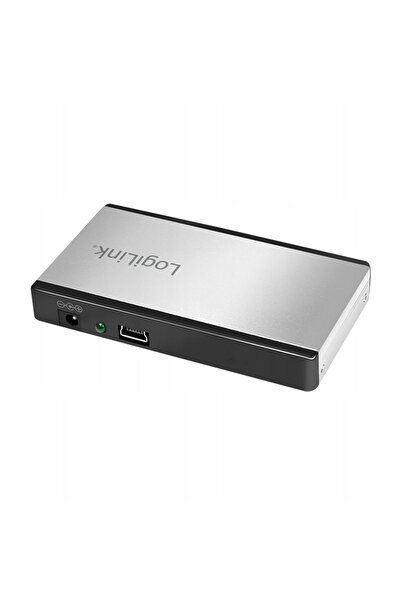 LogiLink Hub USB 2.0 cu 4 porturi, activ, din aluminiu, 5V/2A 10W, 480 Mbps, ...