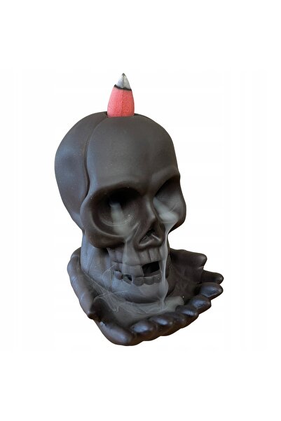NO BRAND Arzător de tămâie cu reflux, model Craniu Plângător, cu lumină - Fum...