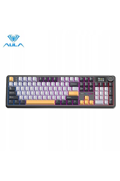 Aula garnitură tastatură F108 GriPortocaliuGriIntens switch Volcano RGB