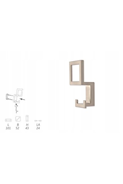 NO BRAND Cârlig pentru mobilier SIRO 2434/ZN21 efect oțel inoxidabil