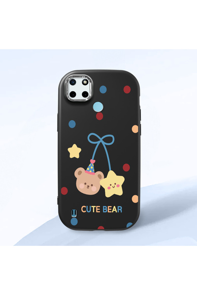 Hontinga Realme C21Y Compatible Case Camera Protector Black Silicone Couple P...