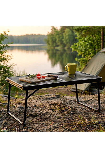 Vilde Masă turistică de grădină și camping, portabilă, tip valiză, joasă, 70x...