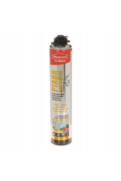 NO BRAND Spumă de montaj cu expansiune redusă, recipient 750 ml, WKRĘT-MET KL...