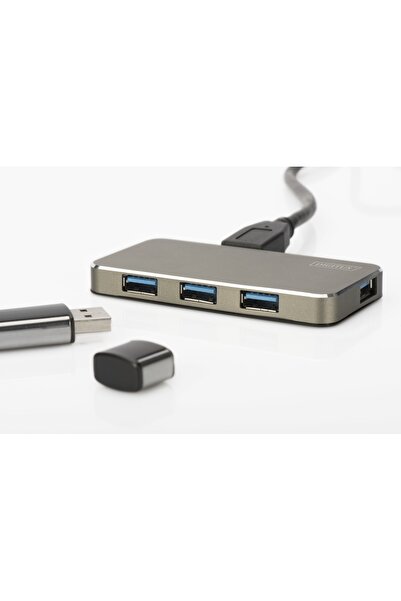 Digitus Hub/Concentrator 4 porturi USB 3.0 SuperSpeed, activ, din aluminiu