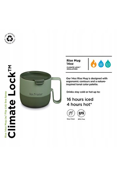 Klean Kanteen Cană Rise cu capac rabatabil 414 ml, culoare Sea Spray L