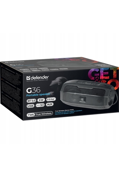 Defender Boxă portabilă G36 Radio FM Negru
