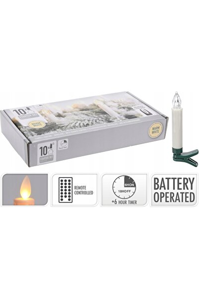 MONDEX Lumini de Crăciun, Luminițe tip lumânare, Ghirlande luminoase 10 LED, ...