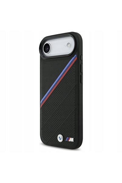 BMW Husă M Tricolor cu Logo Metalic MagSafe pentru iPhone Air, neagră