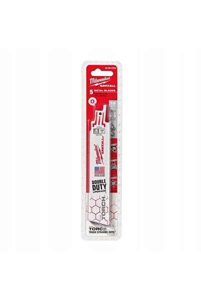 Milwaukee Lamă de ferăstrău sabie pentru tăiere metal TORCH 150mm 18TPI - 5 b...