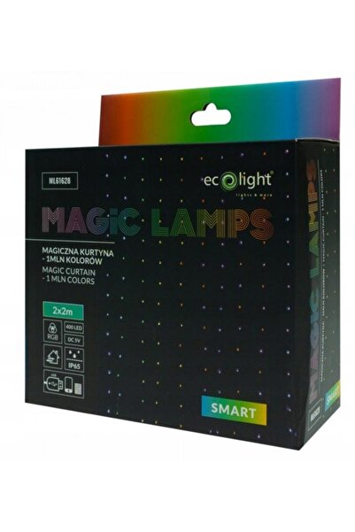 ecolight Ghirlandă luminoasă tip perdea cu LED-uri 2m x 2m RGB MILLION COLORS...