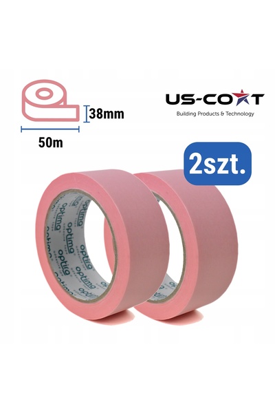 NO BRAND Bandă de mascare din hârtie roz, 38mm x 50m, pentru pictură, protect...
