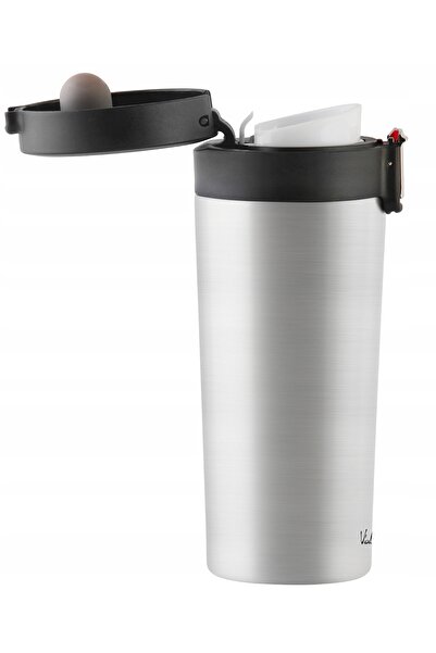 NO BRAND VIALLI Termos Argintiu 400 ml din Oțel, cu Vid, pentru Cafea și Ceai