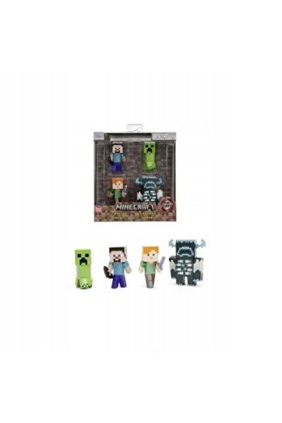 NO BRAND JADA MINECRAFT FIGURINE METALICE SET DE 4 FIGURINE STEVE CREEPER ALEX